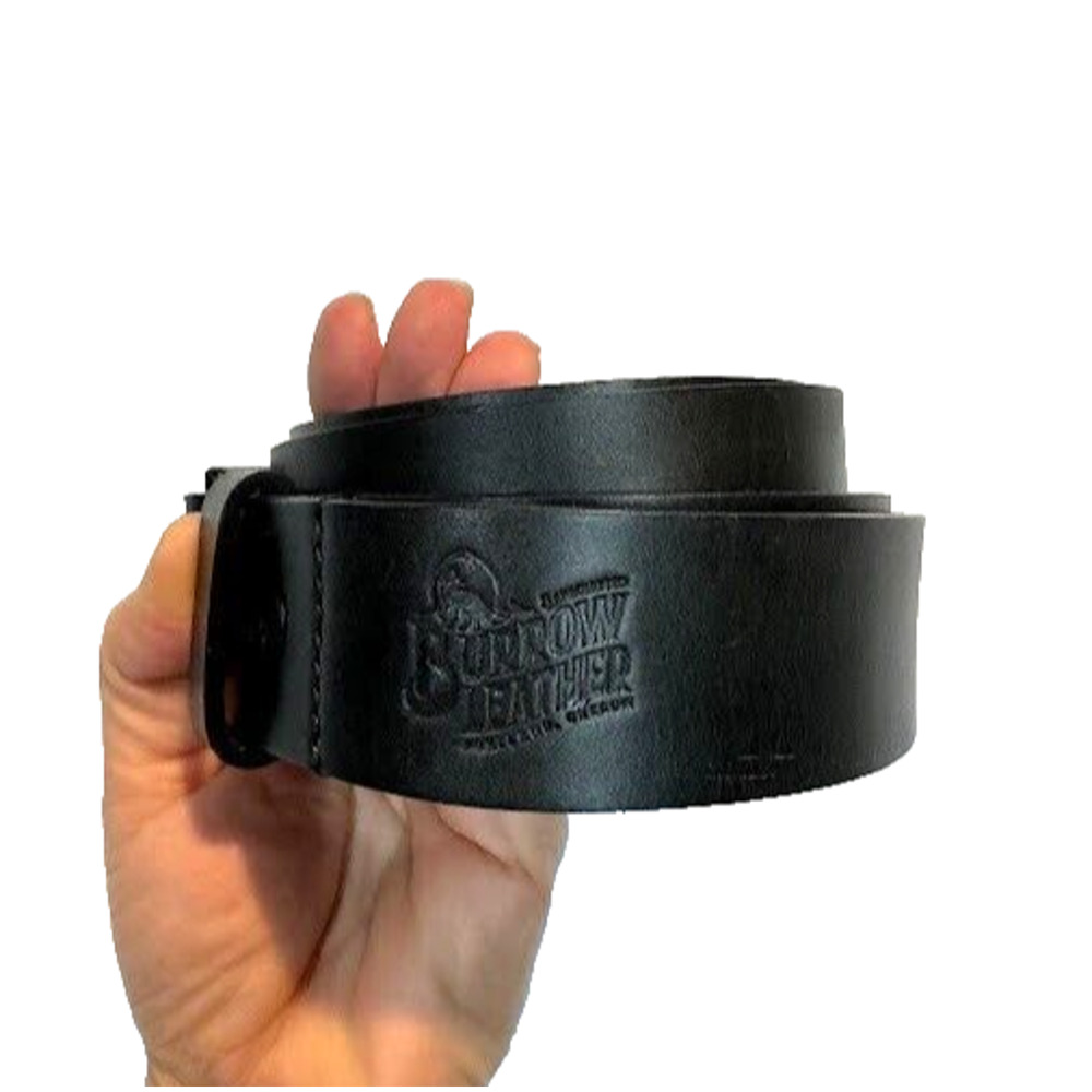 Handcrafted Durable Leather Belt Mens Black‎ Burrow Leather 1.5 inch Size 46